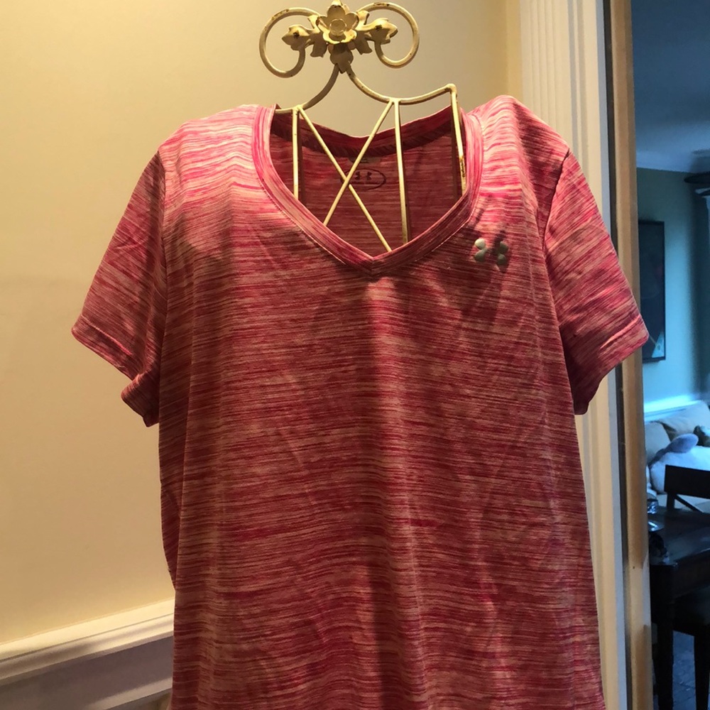 Under Armor pink workout top